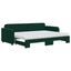 daybed med udtræk og madras 80x200 cm velour mørkegrøn