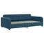 daybed med udtræk og madras 90x200 cm velour blå