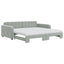 daybed med udtræk og madras 100x200 cm velour lysegrå