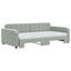 daybed med udtræk og madras 100x200 cm velour lysegrå