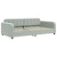daybed med udtræk og madras 100x200 cm velour lysegrå