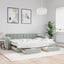 daybed med udtræk og skuffer 80x200 cm velour lysegrå