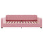 daybed med udtræk og skuffer 90x200 cm velour lyserød