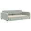 daybed med udtræk og skuffer 100x200 cm velour lysegrå