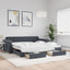 daybed med udtræk og skuffer 100x200 cm velour mørkegrå