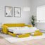 daybed med udtræk og skuffer 100x200 cm velour gul