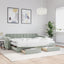daybed med udtræk og skuffer 80x200 cm velour lysegrå
