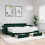 daybed med udtræk og skuffer 80x200 cm velour mørkegrøn