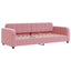 daybed med udtræk og skuffer 80x200 cm velour lyserød