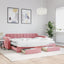 daybed med udtræk og skuffer 80x200 cm velour lyserød