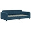 daybed med udtræk og skuffer 90x200 cm velour blå