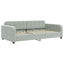 daybed med udtræk og skuffer 100x200 cm velour lysegrå