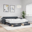 daybed med udtræk og skuffer 100x200 cm velour mørkegrå