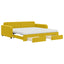 daybed med udtræk og skuffer 100x200 cm velour gul