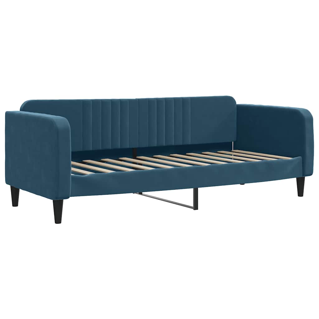 daybed med udtræk 80x200 cm velour blå