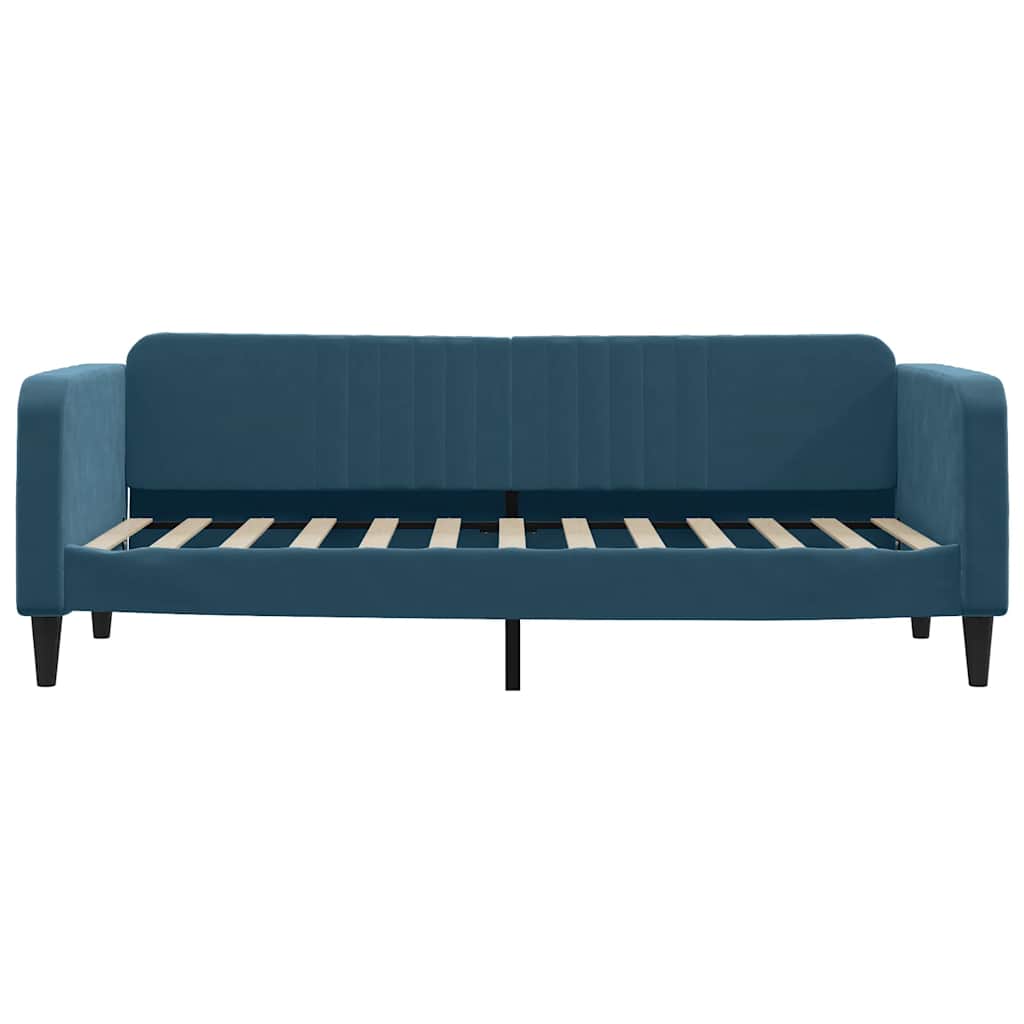 daybed med udtræk 80x200 cm velour blå