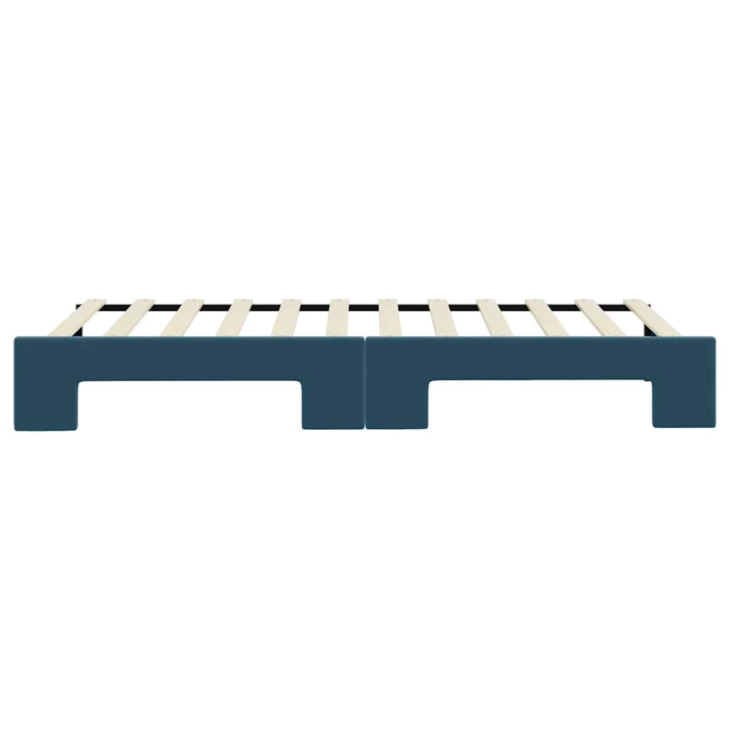 daybed med udtræk 80x200 cm velour blå