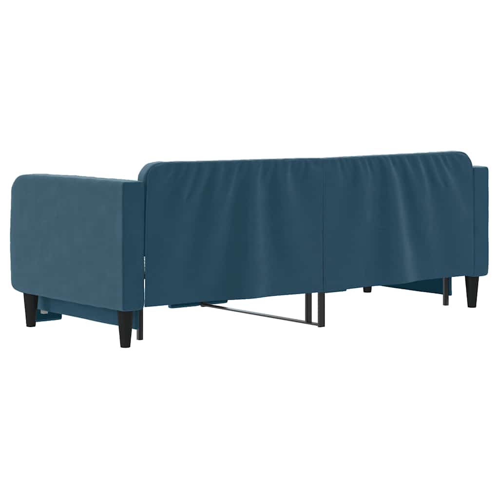 daybed med udtræk 80x200 cm velour blå