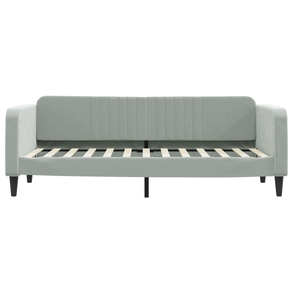 daybed med udtræk 80x200 cm velour lysegrå