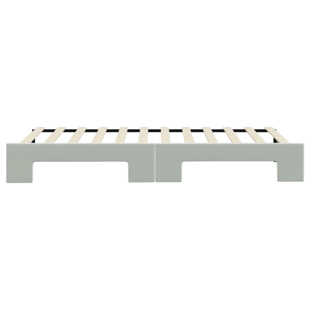 daybed med udtræk 80x200 cm velour lysegrå