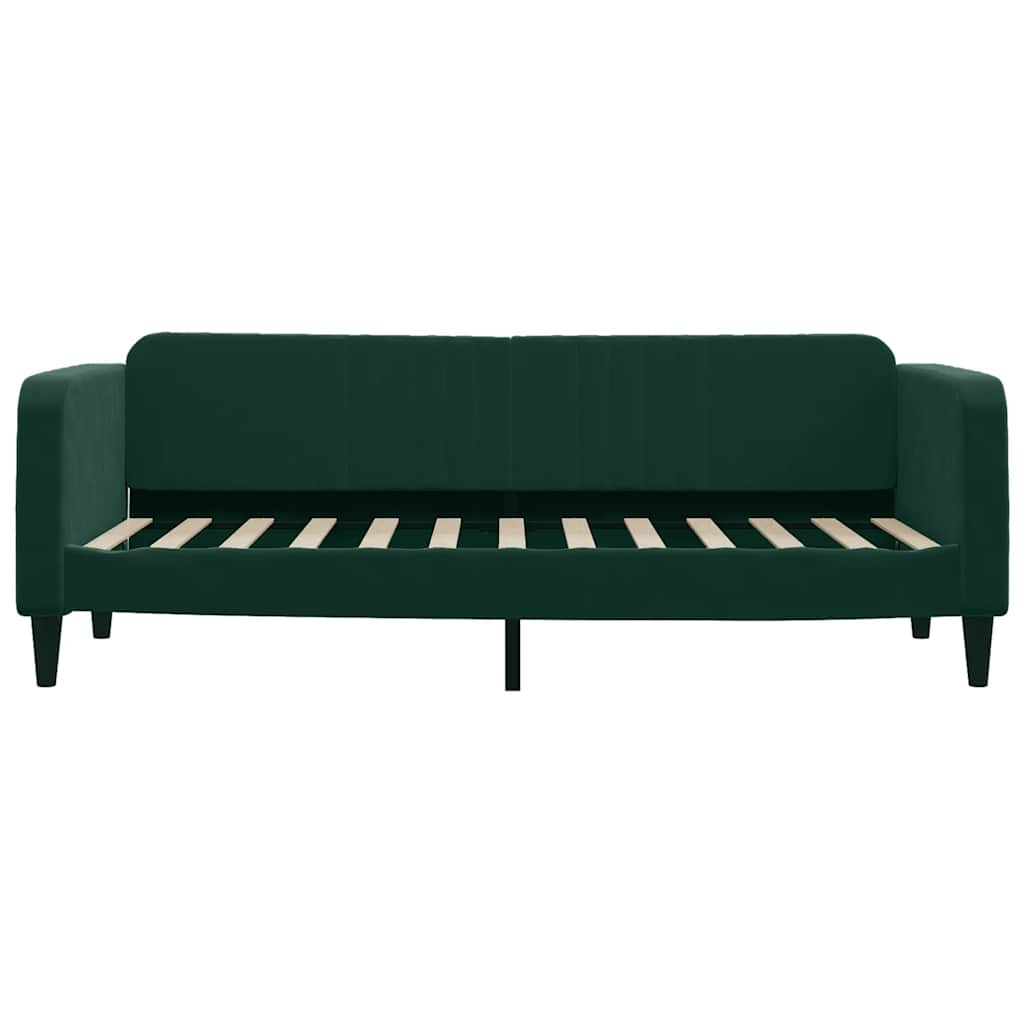 daybed med udtræk 80x200 cm velour mørkegrøn