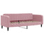 daybed med udtræk 80x200 cm velour lyserød