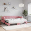 daybed med udtræk 80x200 cm velour lyserød