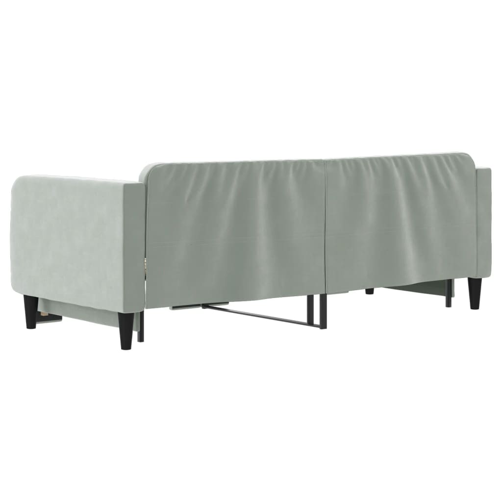 daybed med udtræk 90x200 cm velour lysegrå