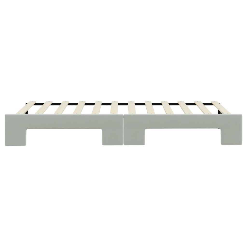 daybed med udtræk 90x200 cm velour lysegrå