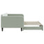 daybed med udtræk 100x200 cm velour lysegrå