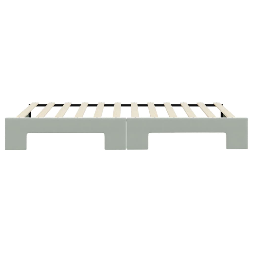 daybed med udtræk 100x200 cm velour lysegrå