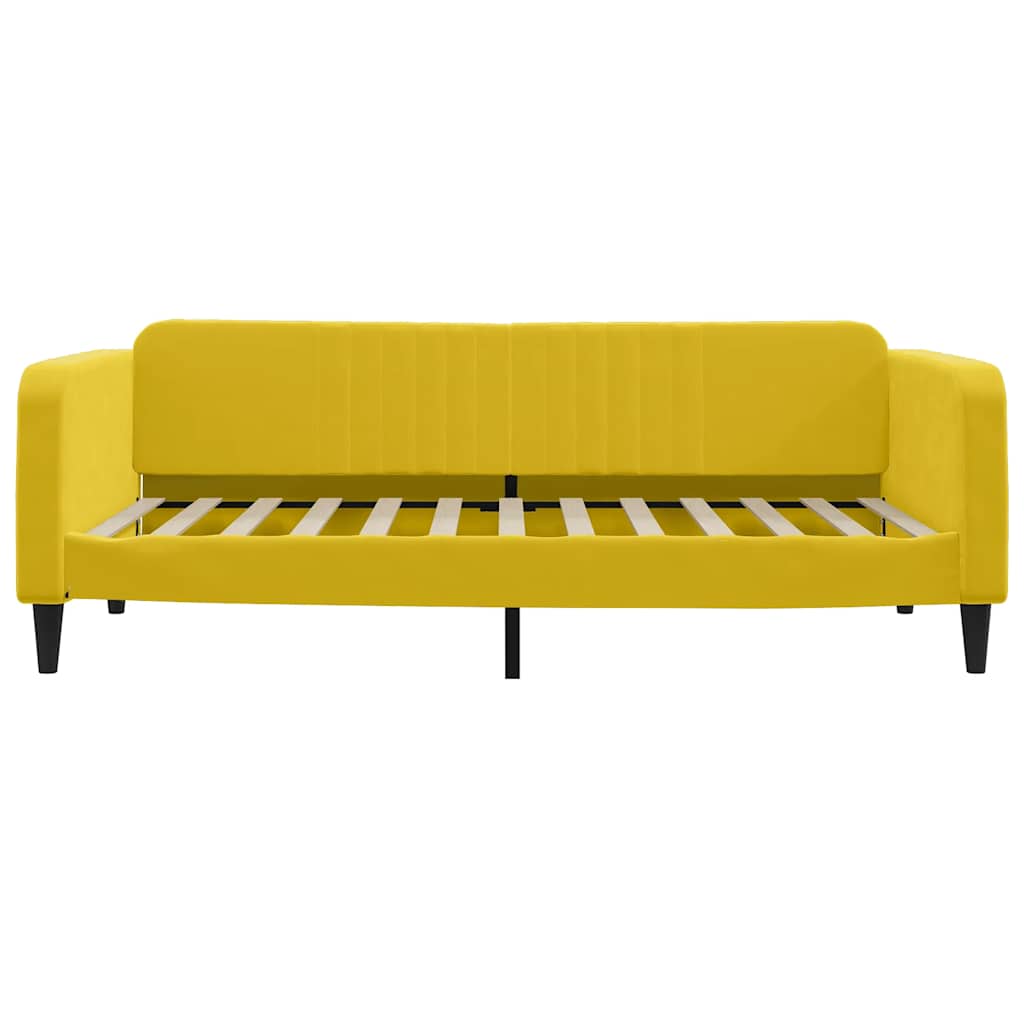 daybed med udtræk 100x200 cm velour gul