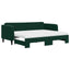 daybed med udtræk og madras 80x200 cm velour mørkegrøn