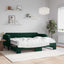 daybed med udtræk og madras 80x200 cm velour mørkegrøn