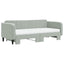daybed med udtræk og madras 90x200 cm velour lysegrå