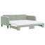 daybed med udtræk og madras 100x200 cm velour lysegrå