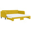 daybed med udtræk og madras 100x200 cm velour gul