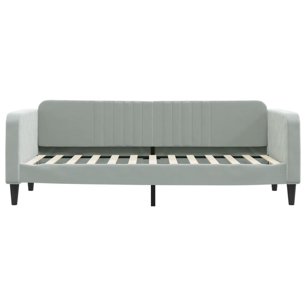 daybed med udtræk og skuffer 80x200 cm velour lysegrå