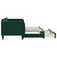 daybed med udtræk og skuffer 80x200 cm velour mørkegrøn
