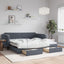 daybed med udtræk og skuffer 100x200 cm velour mørkegrå