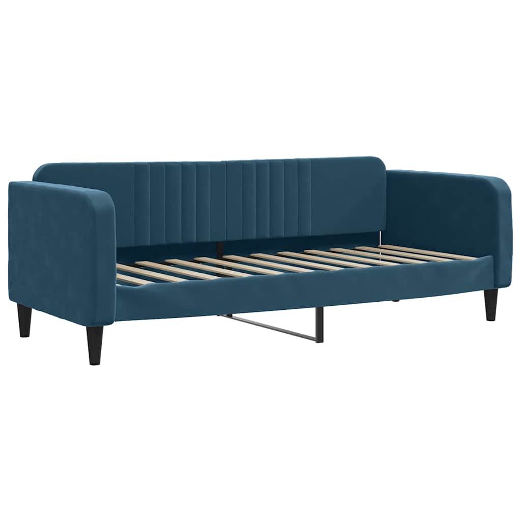 daybed med udtræk og skuffer 80x200 cm stof blå