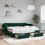 daybed med udtræk og skuffer 80x200 cm velour mørkegrøn