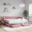 daybed med udtræk og skuffer 80x200 cm velour lyserød
