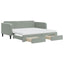 daybed med udtræk og skuffer 90x190 cm velour lysegrå