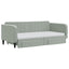 daybed med udtræk og skuffer 90x190 cm velour lysegrå
