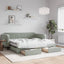 daybed med udtræk og skuffer 90x190 cm velour lysegrå