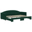 daybed med udtræk 80x200 cm velour mørkegrøn