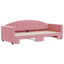 daybed med udtræk 80x200 cm velour lyserød