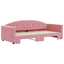 daybed med udtræk 90x200 cm velour lyserød