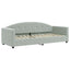 daybed med udtræk og madras 80x200 cm velour lysegrå